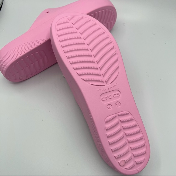 Crocs Classic Platform Slide Flamingo Pink Women Casual Sandal Slipper US W11 - Picture 5 of 9